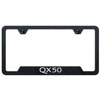 Infiniti QX50 Laser Etched Logo Cut-Out License Plate Frame (Rugged Black)