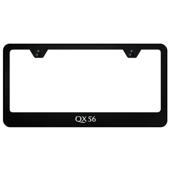 Infiniti QX56 Laser Etched Logo Stainless Steel License Plate Frame (Black)