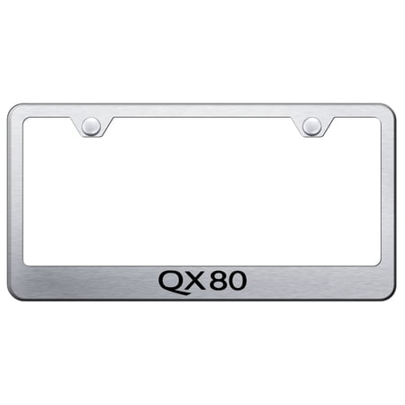 Infiniti QX80 Laser Etched Logo Stainless Steel License Plate Frame (Brushed Chrome)