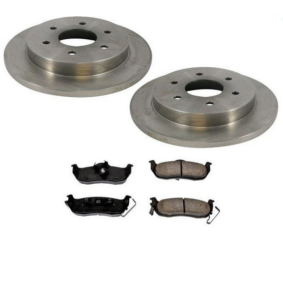 Infiniti for QX56 & for Nissan Titan Rear Brake Rotors & Ceramic Pads - 2004-2015 Compatible - 2pc Set with New Rotor & Ceramic Pads