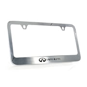 Infiniti wordmark on Chrome Plated brass License Plate Frame Holder 2 Hole
