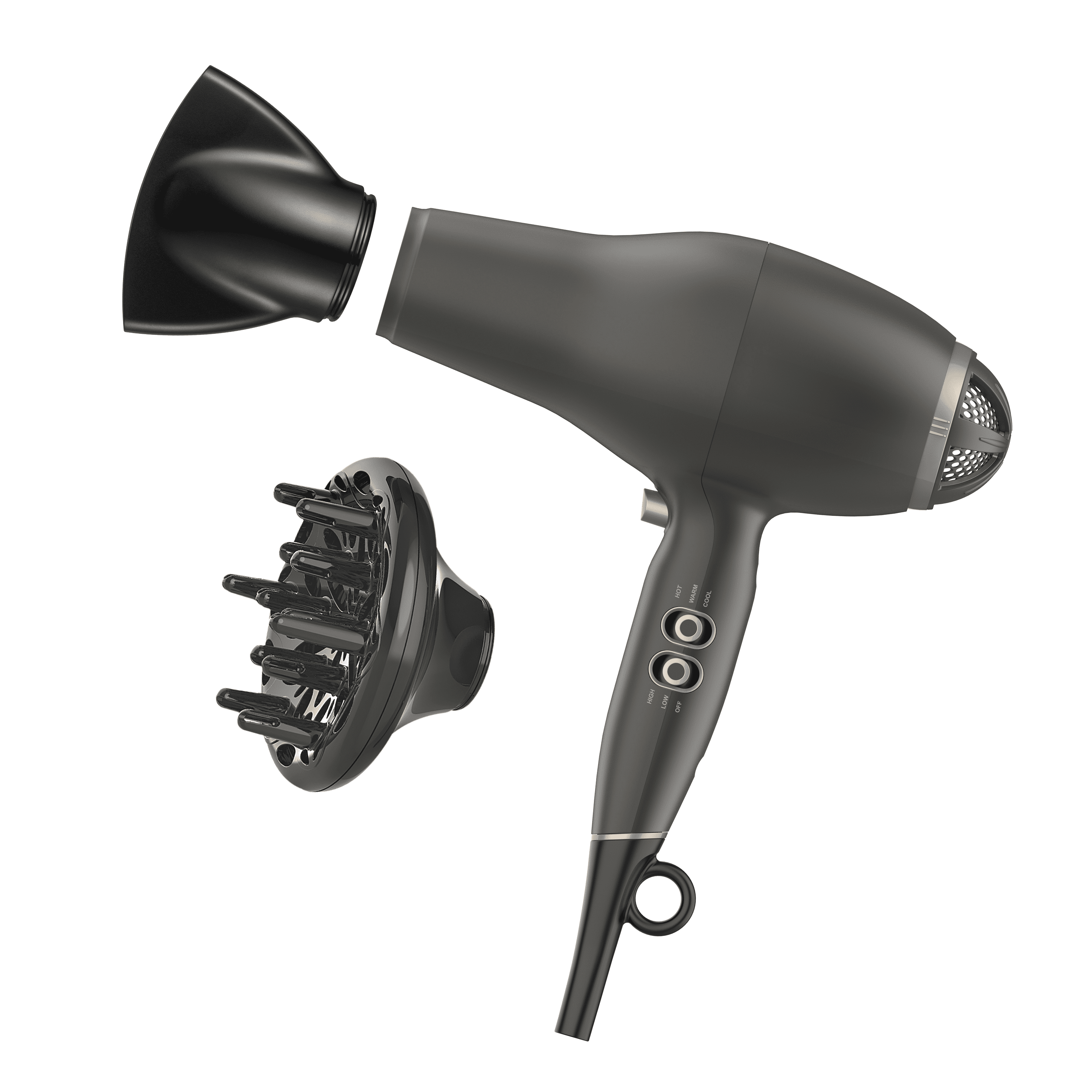 INFINITI PRO CONAIR FloMotion Pro Hair Dryer, Black, Diffuser and Concentrator Attachments