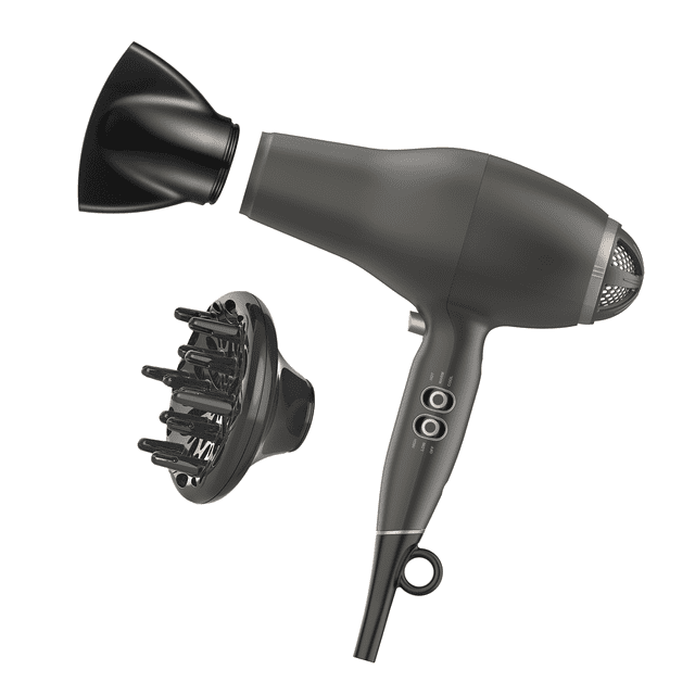 INFINITI PRO CONAIR FloMotion Pro Hair Dryer, Black, Diffuser and Concentrator Attachments