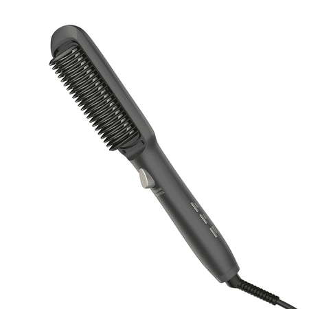 Infiniti PRO CONAIR Tension Control Straightening Brush, Heated Hair Straightener Brush with Tension Control Holds Hair in Place, Ionic Technology Adds Shine and Reduces Frizz, Gray
