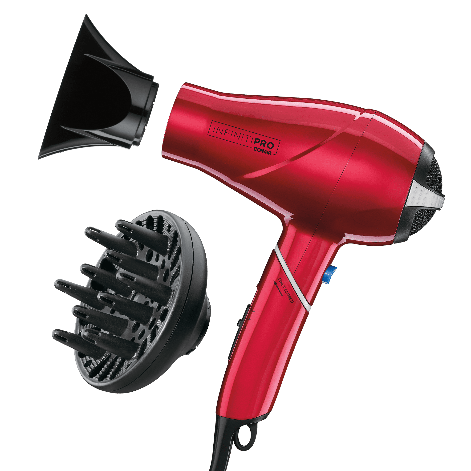InfinitiPRO by Conair Compact Ionic Hair Dryer Lightweight Infrared Cool Shot 1875 Watts Red Walmart