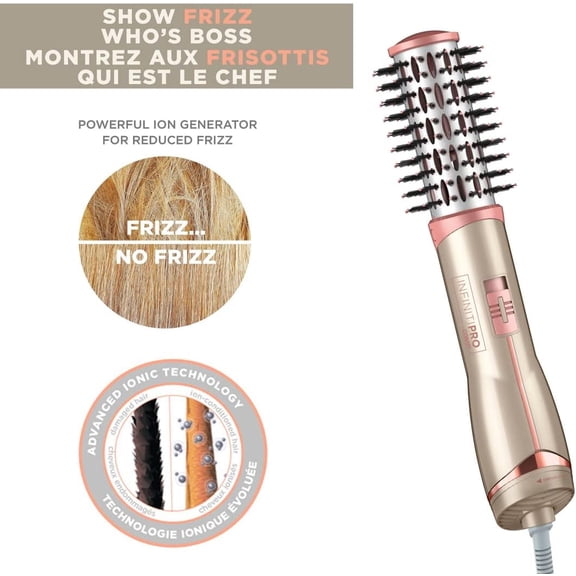 Infinitipro Frizz Free 1.5-Inch Hot Air Brush with Ionic Technology for All Hair Types