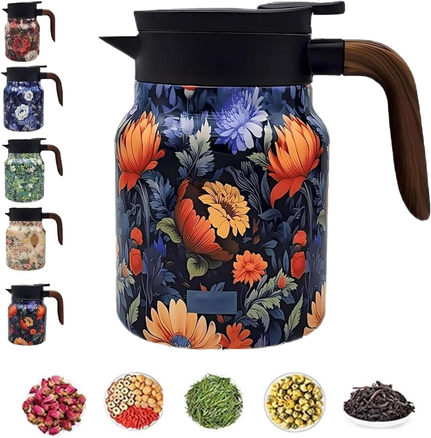 Infinitne Vintage Floral Pattern Tea – Built in Infuser, (800ml ...