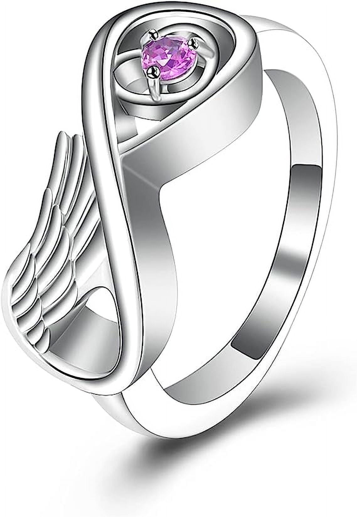 BEILIN 925 Sterling Silver Cremation Urn Ring - Heart Memorial Keepsake For Ashes With Cubic Zirconia - View #3