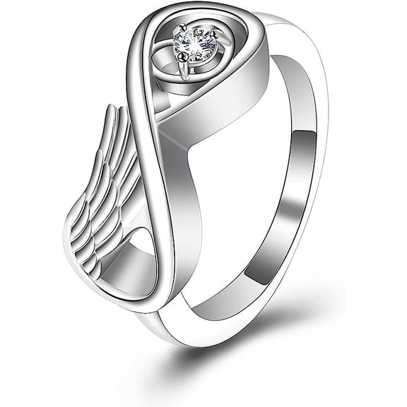 Infinity 12 Birthstone Mini Ring Hold Loved Ones Ashes Cremation Urn Ring for Women Finger Ring Memorial Jewelry