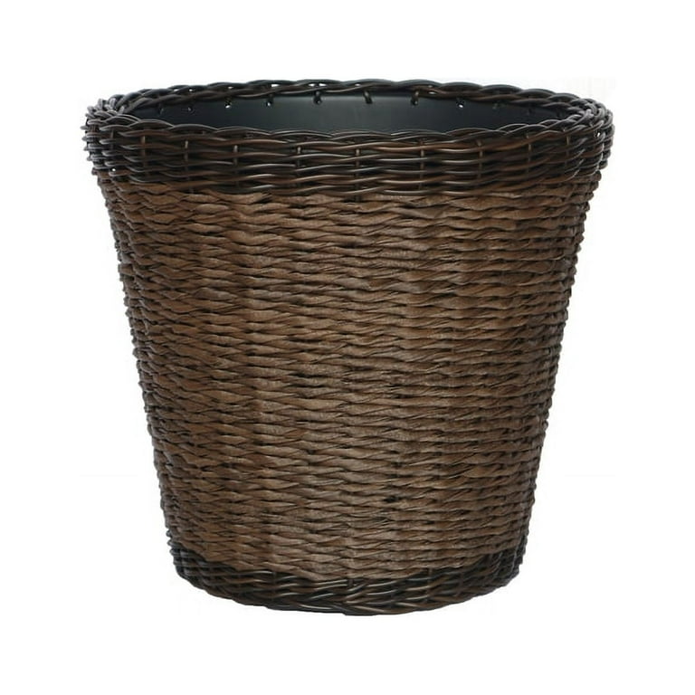 Infinity 15 in. H X 17 in. D PP Plastic Woven Wicker Planter Brown