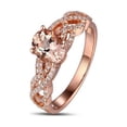 thumbnail image 1 of Infinity 2.50 Carat oval cut Morganite and Diamond Engagement Ring in 14k Rose Gold morganite & diamond engagement ring, 1 of 2