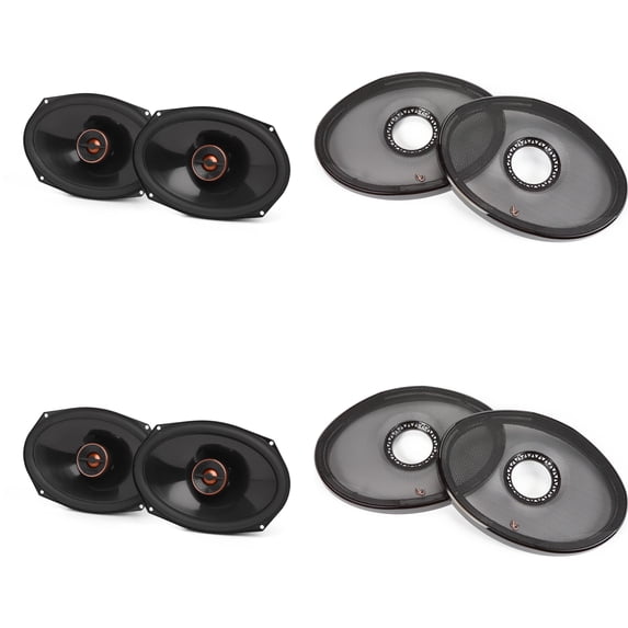 Infinity 2-Pairs REF697F 6x9" Extreme-performance Automotive Coaxial Speakers with 2-Pairs of OEM Grills