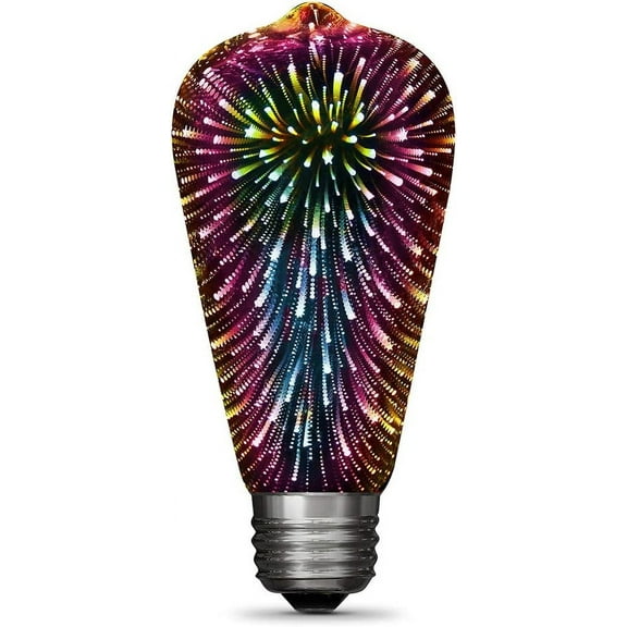 Infinity 3D Fireworks LED Light Bulb, ST19 LED Bulb, ST19/PRISM/LED,1 Count (Pack of 1), Multicolor