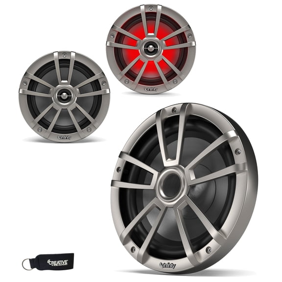 Infinity - A Pair of 622MLT Marine 6.5 Inch LED Coaxial Speakers & A 1022MLT 10" Marine LED Subwoofer - Titanium