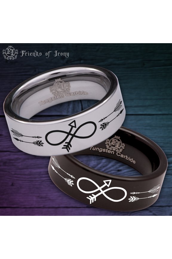 Infinity Arrow Tungsten Carbide Ring