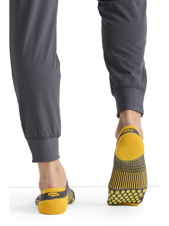 Infinity Athletic Ankle High Socks With Cushioned Heel Tab and Moisture Wicking Technology - HUSTLE, Small/Medium, Gold/Pewter/White