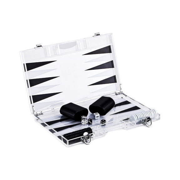 Infinity BG140BK 14-Inch Lucite Backgammon Set - Elegant Design for Timeless Enjoyment