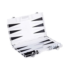 Infinity BG180BK 18-Inch Lucite Backgammon Set - Elegant Design for Timeless Enjoyment by Pursonic