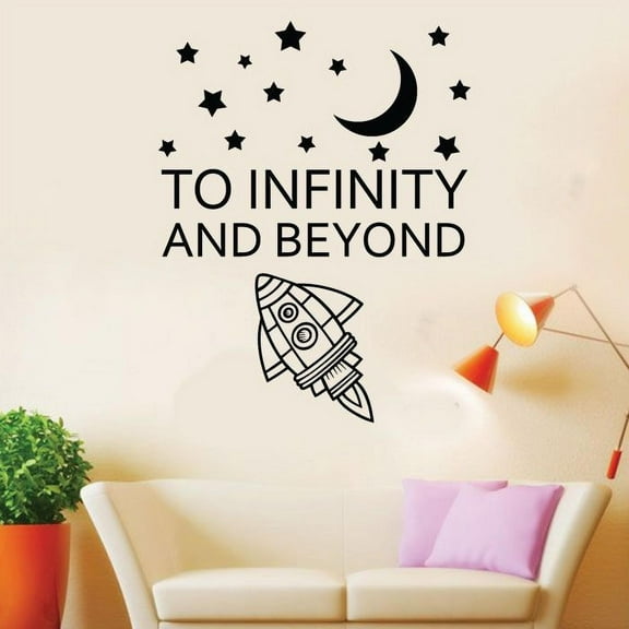 To Infinity And Beyond Buzz Lightyear Toy Story Movie Character Disney Quote Wall Decal For Kids Room Nursery Room Bedroom Wall Sticker Decoration Boys Girls Room Wall Design Size (30x30 inch)