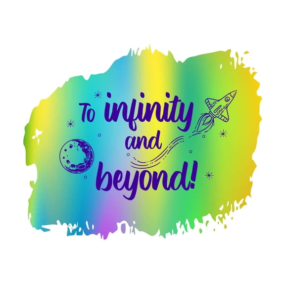 To Infinity And Beyond Love Quote Art Colorful Watercolor Design Wall Art Sticker Designs Vinyl Stickers For Home House Walls Rooms Windows Bedroom Decoration Size (28x28 inch)