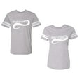 thumbnail image 1 of To Infinity And Beyond Unisex Couple Matching Cotton Jersey style T-Shirt Contrasting stripes on sleeves (Men Heather / Women Heather) (Men XXL / Women L), 1 of 3