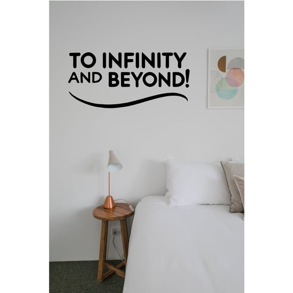 To Infinity and Beyond Wall Decal Inspirational Vinyl Sticker for Bedroom, Living Room, or Office Motivational Space-Themed Decor - Removable and Easy to Apply - Futuristic and Adventurous Wall Art