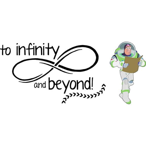 To Infinity And Beyond Wall Quotes Decal | Toy Story Buzz Lightyear Stick And Peel Vinyl Wall Decoration - 20" x 50" DIY Kids Bedroom Living Room Removable Animation Design Sticker