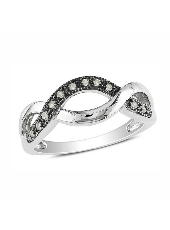 Infinity Black Ring Womens Sterling Silver Cubic Zirconia Ginger Lyne Collection