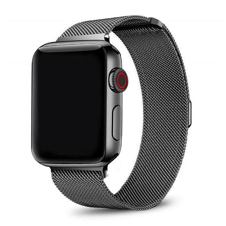 Infinity Black Stainless Steel Metal Loop Replacement Band for Apple Watch  Series 1,2,3,4,5,6,7,8 & SE - 42mm/44mm/45mm