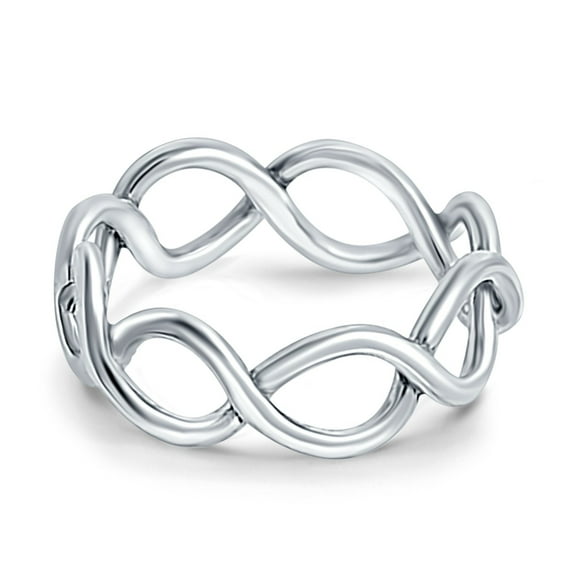 Infinity Braided Crossover Ring 925 Sterling Silver Size 5
