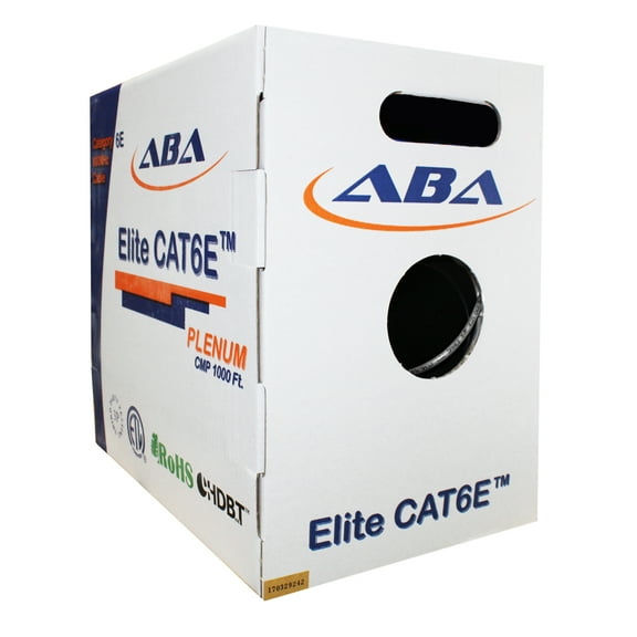 Infinity Cable CAT 6e CMP Solid Plenum Gray Bulk Cable 1000Ft. Pull Box