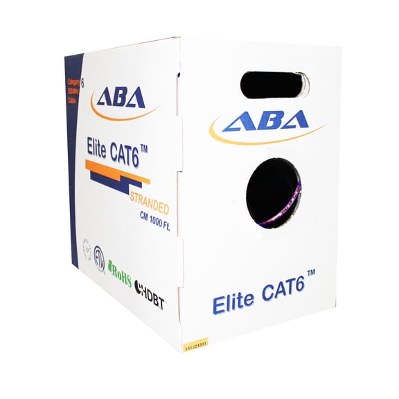 Infinity Cable CAT6 550MHz 24AWG Stranded CM 100% Bare Copper, Bulk Cable 1000ft, Kink-free (Reelex II) Pull Box, Pink