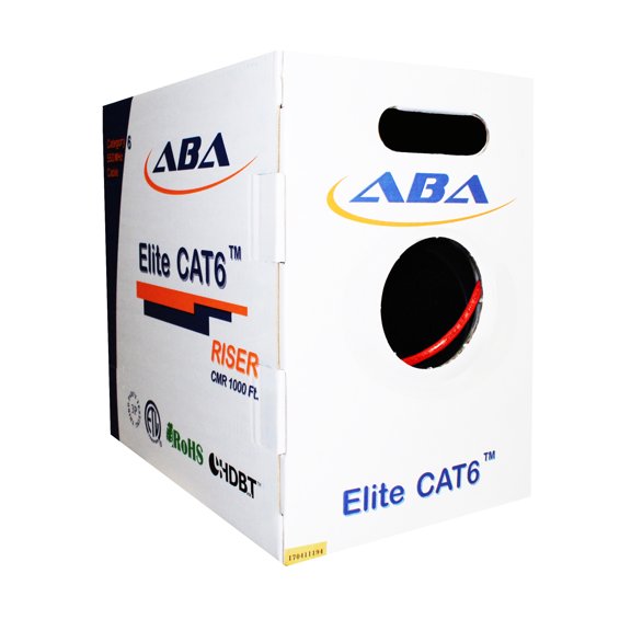 Infinity Cable CAT6 CMR Riser 23AWG UTP, 1000 Feet, 550MHz Solid, 100% Bare Copper, UL Certified, Easy to Pull (Reelex II) Box, Ethernet Cable, Red