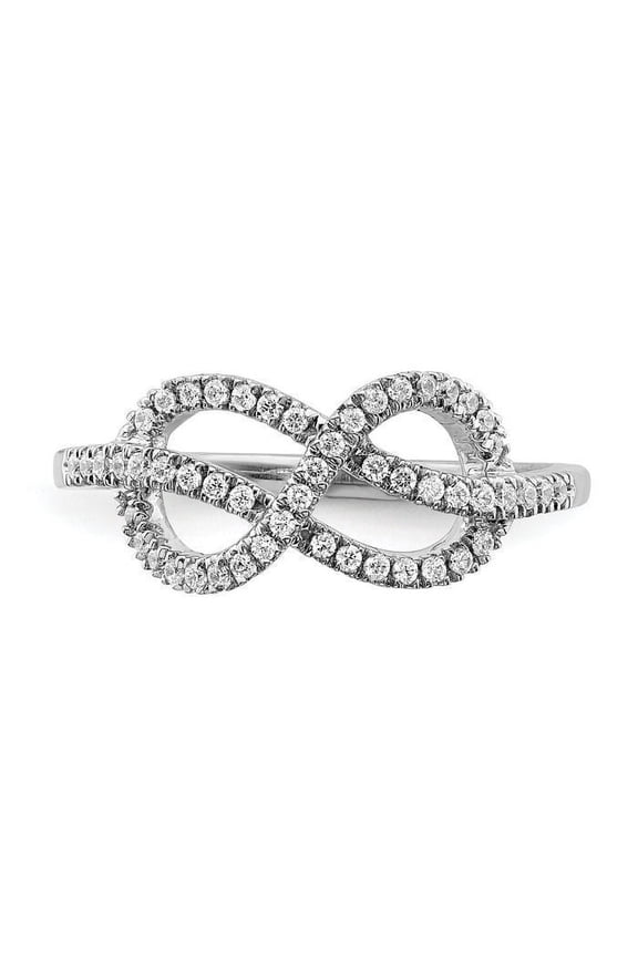 Infinity Celtic Knot Ring Valentine's Promise Ring For Her 1.6 Ct Diamond 14K White Gold Over