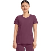 Infinity Cherokee Round Neck Nurse Scrub Tops for Women with 3 Pockets 360 Stretch & Wrinkle-Resistant 2624A
