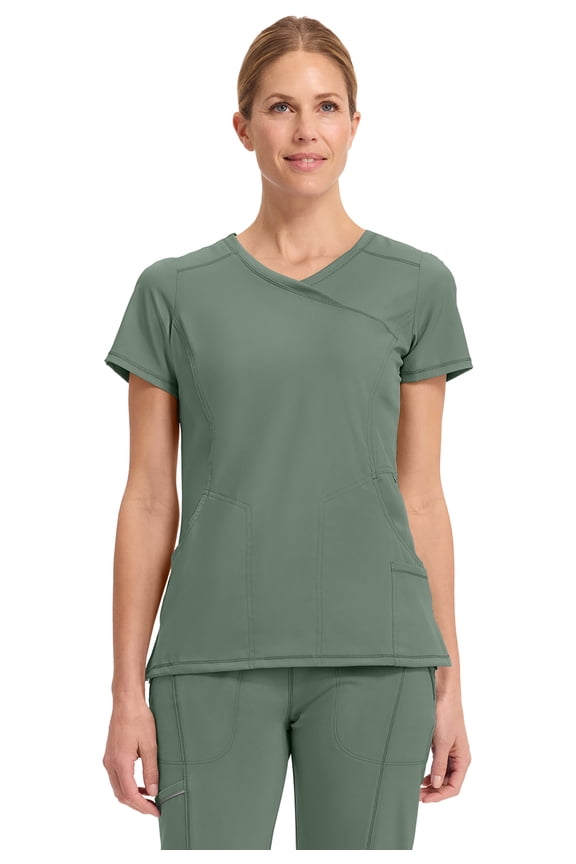 Infinity Cherokee Women Nurse Scrubs Top Mock Wrap with 2 Pockets - 2625A