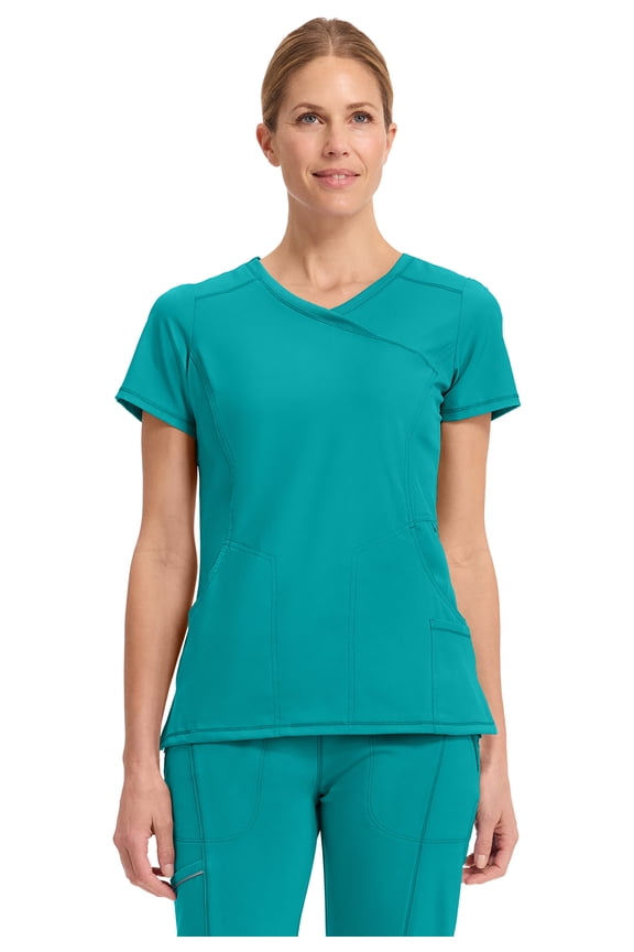 Infinity Cherokee Women Nurse Scrubs Top Mock Wrap with 2 Pockets - 2625A