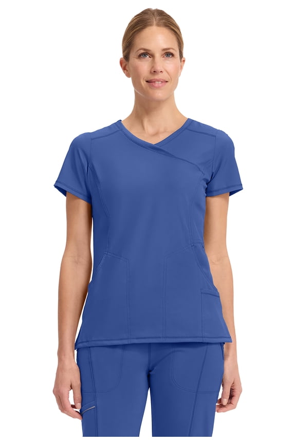 Infinity Cherokee Women Nurse Scrubs Top Mock Wrap with 2 Pockets - 2625A