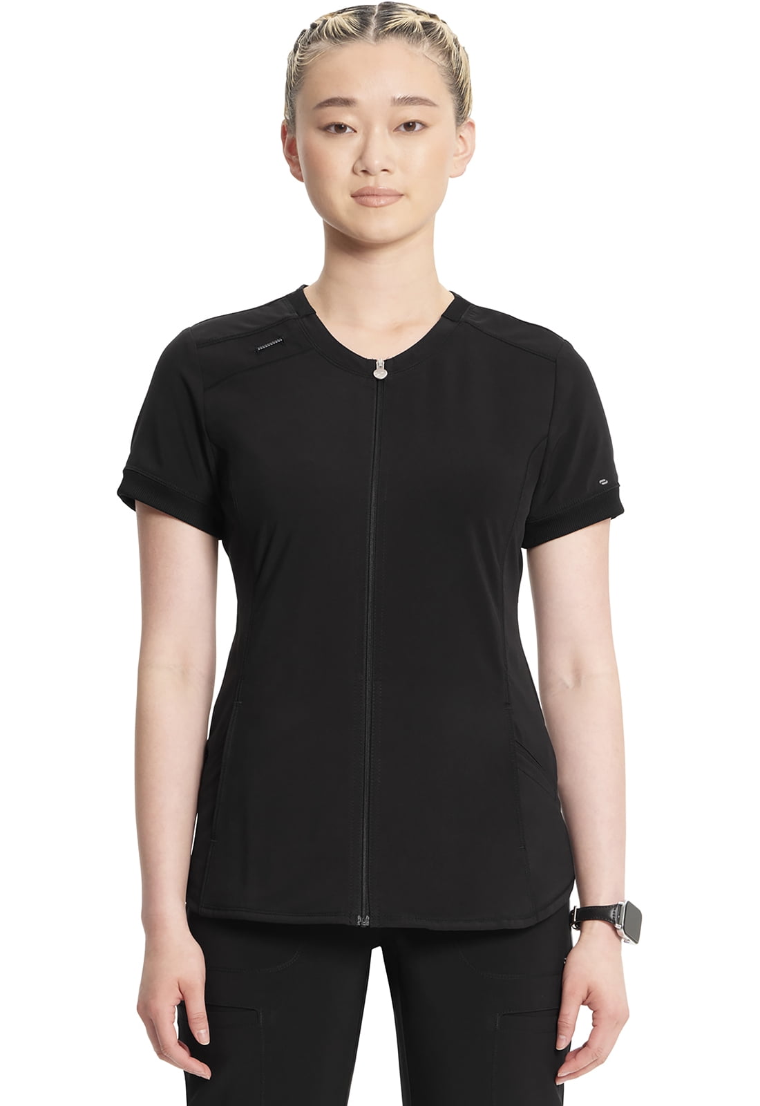 Infinity Cherokee Women Nurse Scrubs Top Zip Front V-Neck CK810A