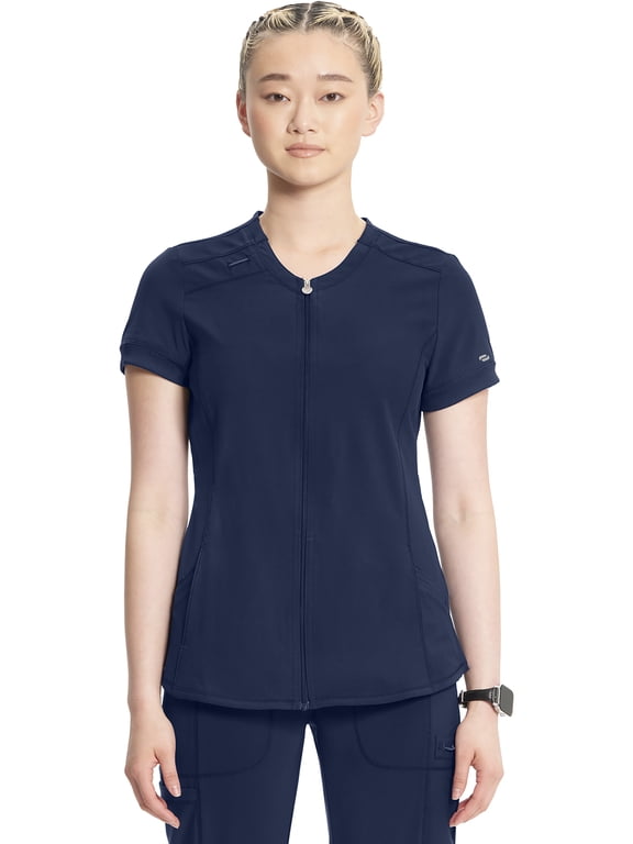 Infinity Cherokee Women Nurse Scrubs Top Zip Front V-Neck CK810A