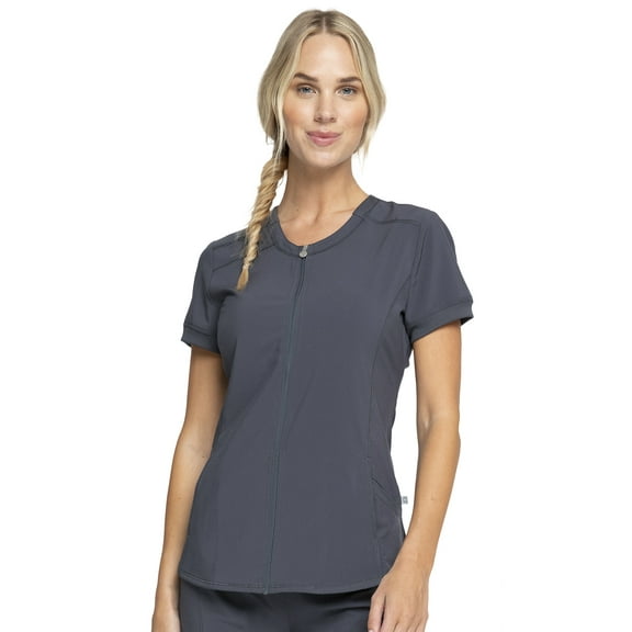 Infinity Cherokee Women Nurse Scrubs Top Zip Front V-Neck CK810A