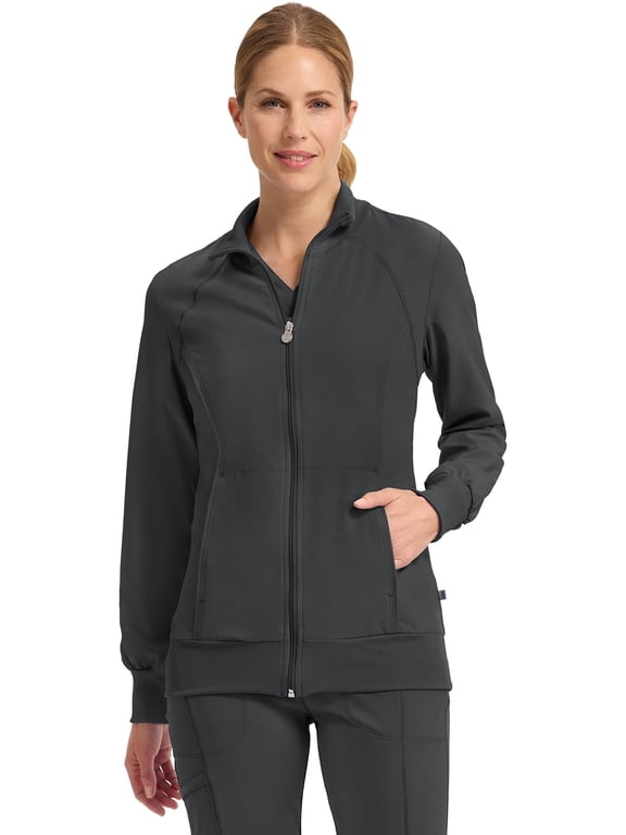 Zip Front Scrub Jackets for Women, 4-Way Stretch Fabric, 2391A