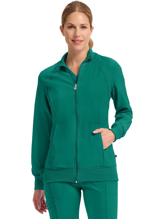 Infinity Cherokee Zip Front Scrub Jackets for Women, 4-Way Stretch Fabric, 2391A