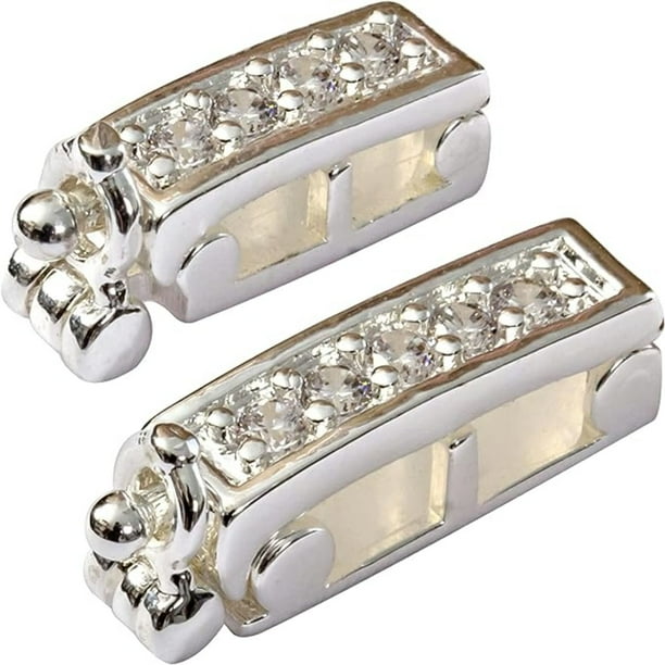 Infinity Clips Necklace Shortener 2 Pc Set for Thin Chains Silver