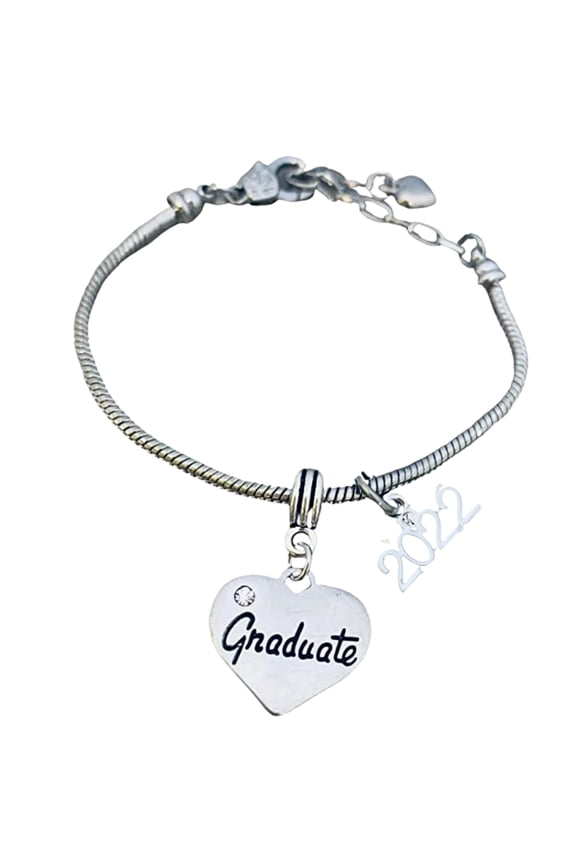 2022 Graduation Charm Bracelet, Girls Graduation Gift, Graduation Jewelry Gift for 2022 Middle, High School and College Graduates, Class of 2022