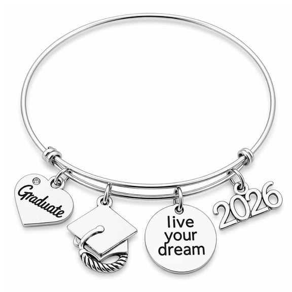 2026 Graduation Charm Bracelet, Girls Graduation Gift, Gift for Graduates, Class of 2026