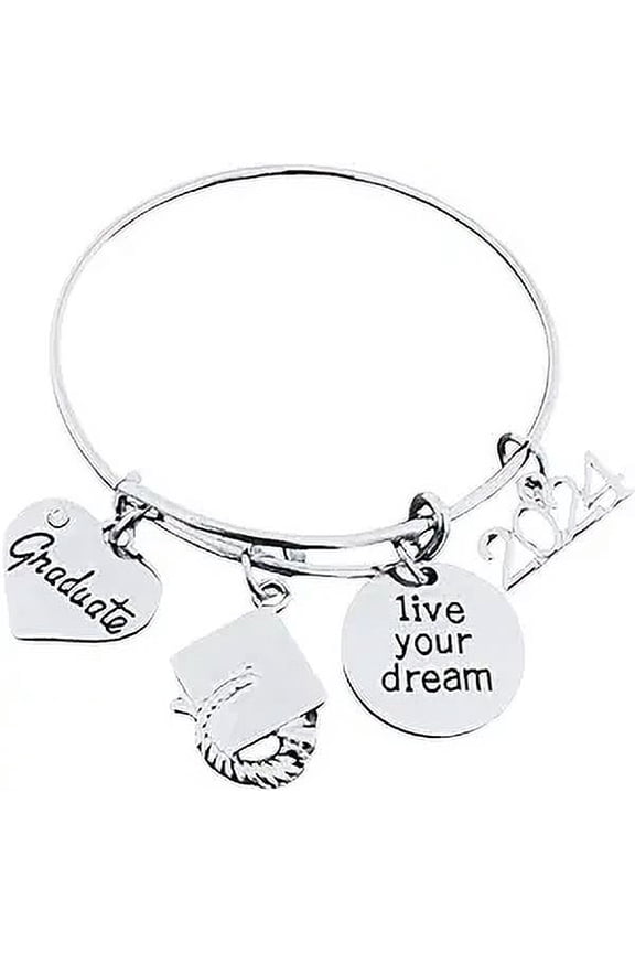 2024 Graduation Charm Bracelet, Girls Graduation Gift, Gift for Graduates, Class of 2024