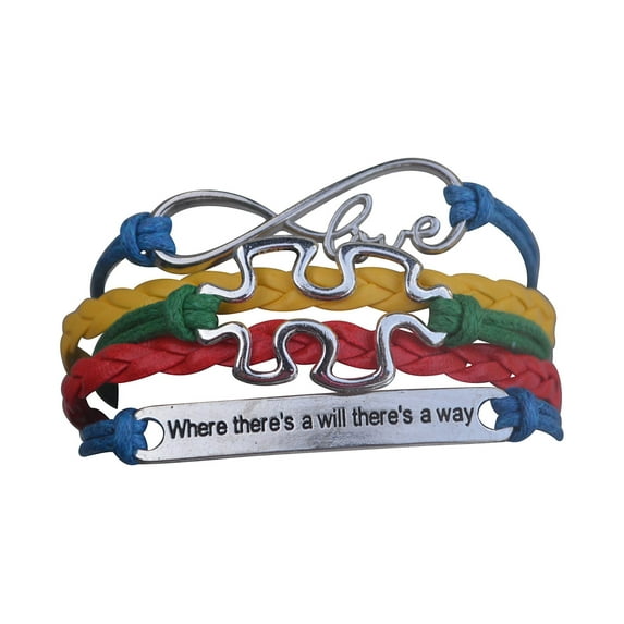 Infinity Collection Autism Bracelet, Autism Awareness Jewelry, Autism Where There is a Will, There is a Way Puzzle Piece Bracelet Makes The Perfect Autism Gift