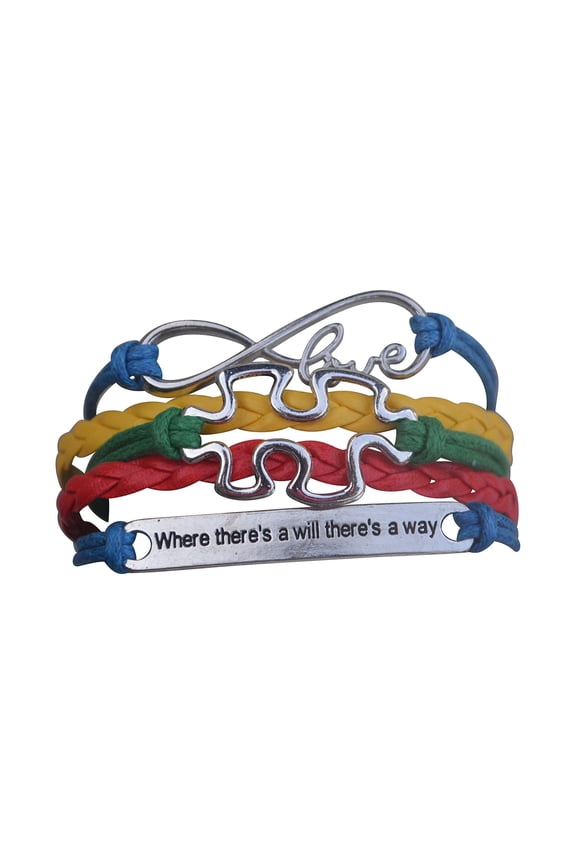 Autism Bracelet, Autism Awareness Jewelry, Autism Where There is a Will, There is a Way Puzzle Piece Bracelet Makes The Perfect Autism Gift