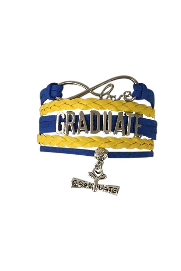 Graduation Jewelry, Graduate Bracelet - Perfect Graduation Gift - (Blue and Yellow)